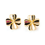Vintage 18K Gold Plated Flower Earrings
