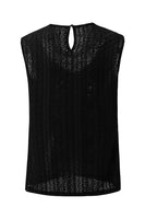 Black Guipure Lace Crochet Keyhole Back Tank Top