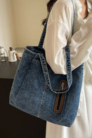 Denim Shoulder Tote Bag