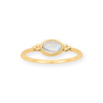 14 Karat Gold Plated Dainty Rainbow Moonstone Ring