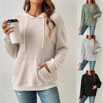 Fashion Drawstring Long-sleeved Hooded Sweatshirt With Pockets