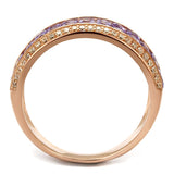 Rose Gold 925 Sterling Silver Ring with AAA Grade CZ  in Amethyst