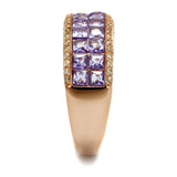 Rose Gold 925 Sterling Silver Ring with AAA Grade CZ  in Amethyst