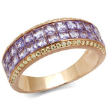 Rose Gold 925 Sterling Silver Ring with AAA Grade CZ  in Amethyst