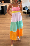 Colorful Colorblock Maxi Dress