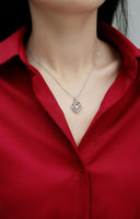 Fashionable And Trendy S925 Sterling Silver Necklace With 0.5-carat Moissanite Pendant