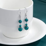 Sterling Silver Hooks Turquoise Dangle Drop Earrings