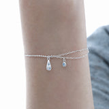 Cubic Zirconia Teardrop Pendant Bracelet