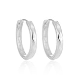 Office Causal Rhombus Carved 925 Sterling Silver Hoop Earrings