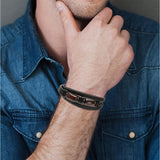 Natural Tiger Eye Stone - Handmade Leather Braided Bracelet