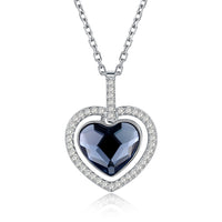 S925 Sterling Silver Crystal Heart Necklace