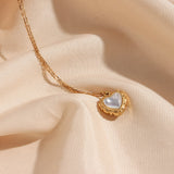 18k Gold Plating Stainless Steel Luxury Pendant Jewelry Vintage Shell Love Light