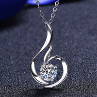 Swan Round Cut 0.8 Carat Moissanite S925 Pendant Necklace