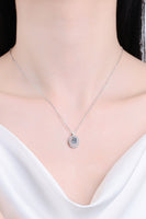 925 Sterling Silver Rhodium-Plated 1 Carat Moissanite Pendant Necklace