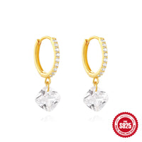 S925 Sterling Silver Classic Diamond Eardrop Earring