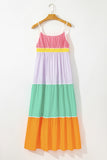 Colorful Colorblock Maxi Dress