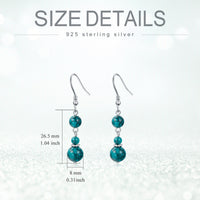 Sterling Silver Hooks Turquoise Dangle Drop Earrings