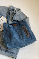 Denim Shoulder Tote Bag