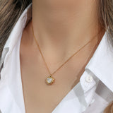 18k Gold Plating Stainless Steel Luxury Pendant Jewelry Vintage Shell Love Light