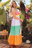 Colorful Colorblock Maxi Dress