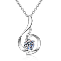 Swan Round Cut 0.8 Carat Moissanite S925 Pendant Necklace