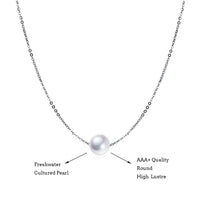 Sterling Silver AAA+ Single Freshwater Pearl 16 inch Choker Necklace