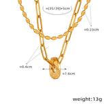 18K Gold Fashionable and Simple Double-layered Twisted Round Design Pendant Necklace