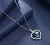 S925 Sterling Silver Crystal Heart Necklace