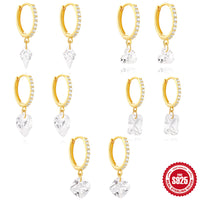 S925 Sterling Silver Classic Diamond Eardrop Earring