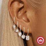 S925 Sterling Silver Classic Diamond Eardrop Earring