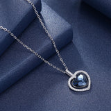 S925 Sterling Silver Crystal Heart Necklace