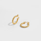 Simple Twisted 925 Sterling Silver Hoop Earrings