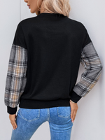 Check Pattern Crew Neck Sweatshirt