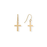 14/20 Gold Filled Cross French Wire Earrings - Brier Hills