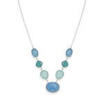 Stabilized Turquoise and Chalcedony Sterling Silver Necklace - Brier Hills