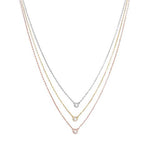 Graduated Tri Tone Necklace with CZs - Brier Hills