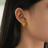 Sunny Spiral Flower 925 Sterling Silver Stud Earrings