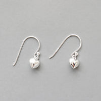 Women Heart Love Simple 925 Sterling Silver Dangling Earrings