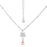 Elegant Snowflake Waterdrop CZ 925 Sterling Silver Necklace