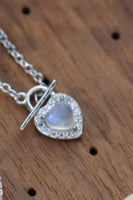 Moonstone Heart Lock Pendant Necklace - Brier Hills