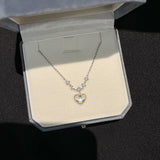 Girl Shining CZ Heart Love 925 Sterling Silver Necklace - Brier Hills