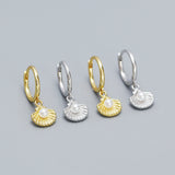 Fashion Round Shell Pearls Leverback Earrings
