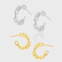 Modern Irregular Hollow Chain Hoop Earrings