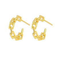 Modern Irregular Hollow Chain Hoop Earrings