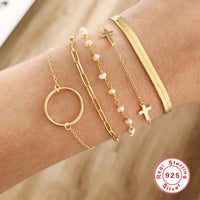Simple Style Solid Color Silver Plating Bracelet