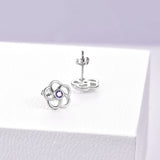 Rose Crystal Stud Earrings 925 Sterling Silver - Brier Hills