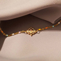 Lotus Shape 18K Gold-Plated Bead Bracelet