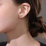 Cubic Zirconia Crescent Moon 925 Sterling Silver Stud Earrings Dainty Crystal Earrings - Brier Hills