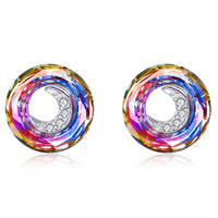 Cubic Zirconia Crescent Moon 925 Sterling Silver Stud Earrings Dainty Crystal Earrings - Brier Hills