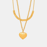 Heart Pendant Double-Layered Necklace